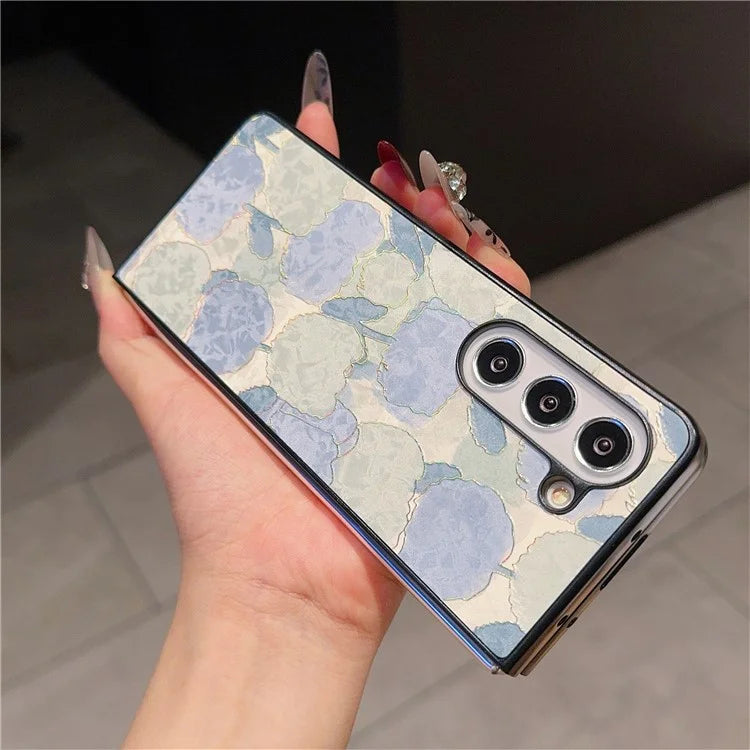 For Samsung Galaxy Z Fold6 5G Case Lacquered Pattern PU Leather PC Phone Cover