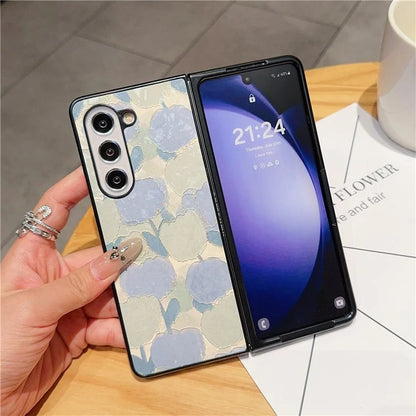 For Samsung Galaxy Z Fold6 5G Case Lacquered Pattern PU Leather PC Phone Cover