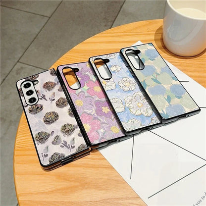 For Samsung Galaxy Z Fold6 5G Case Lacquered Pattern PU Leather PC Phone Cover