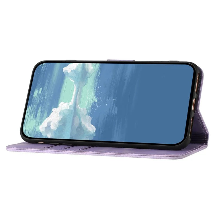 YX0040 For Realme C63 4G Case Leather Phone Cover Geometry Pattern