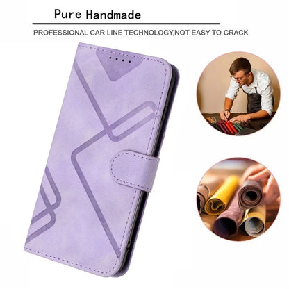 YX0040 For Realme C63 4G Case Leather Phone Cover Geometry Pattern