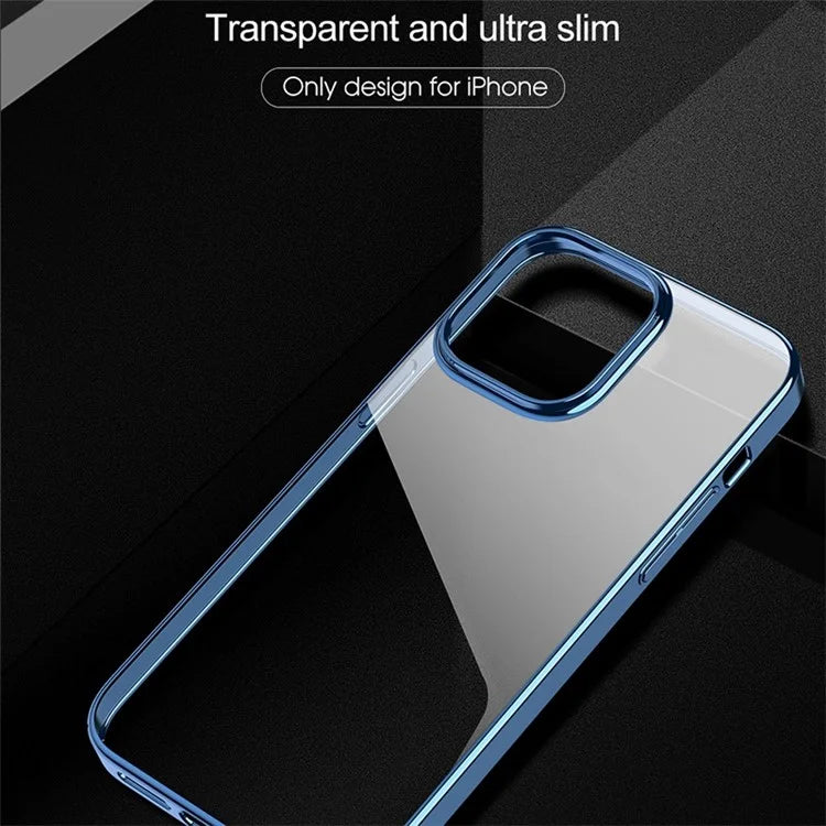 X-LEVEL For iPhone 15 Pro Max Phone Case Hard PC Clear Bakc Cover with Electroplating Frame