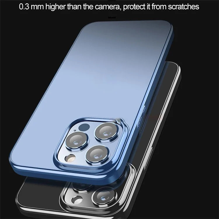 X-LEVEL For iPhone 15 Pro Max Phone Case Hard PC Clear Bakc Cover with Electroplating Frame