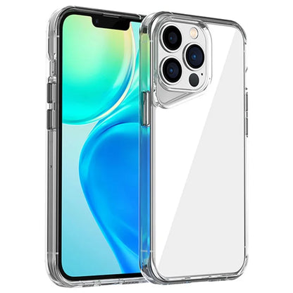 For iPhone 13 Pro Clear Case Colorful Borders TPU+PC+PMMA Phone Cover