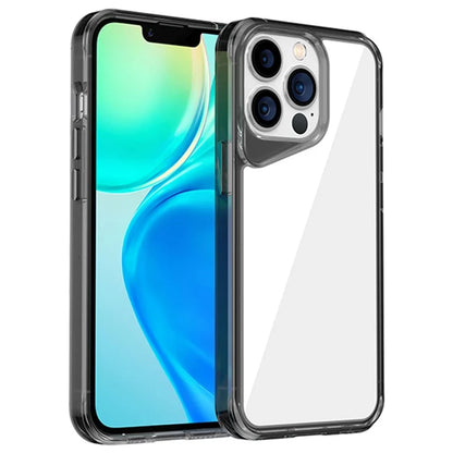 For iPhone 13 Pro Clear Case Colorful Borders TPU+PC+PMMA Phone Cover