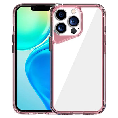 For iPhone 13 Pro Clear Case Colorful Borders TPU+PC+PMMA Phone Cover