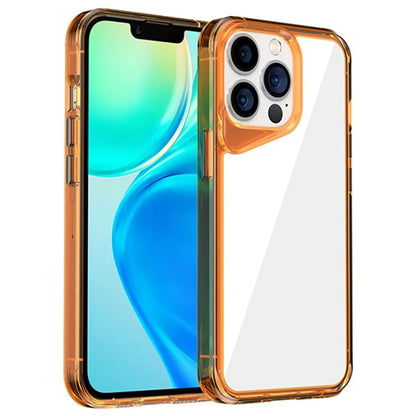 For iPhone 13 Pro Clear Case Colorful Borders TPU+PC+PMMA Phone Cover