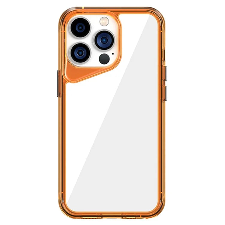For iPhone 13 Pro Clear Case Colorful Borders TPU+PC+PMMA Phone Cover