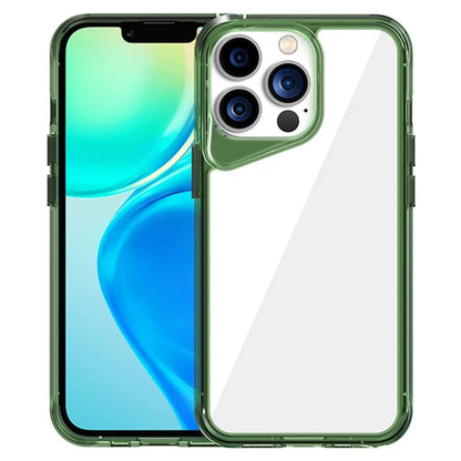 For iPhone 13 Pro Clear Case Colorful Borders TPU+PC+PMMA Phone Cover