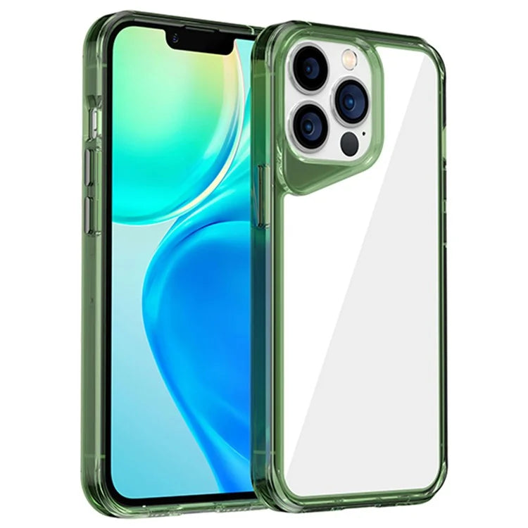 For iPhone 13 Pro Clear Case Colorful Borders TPU+PC+PMMA Phone Cover