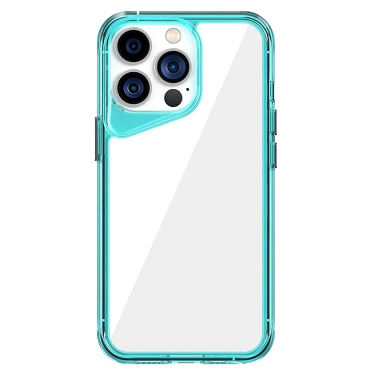 For iPhone 13 Pro Clear Case Colorful Borders TPU+PC+PMMA Phone Cover
