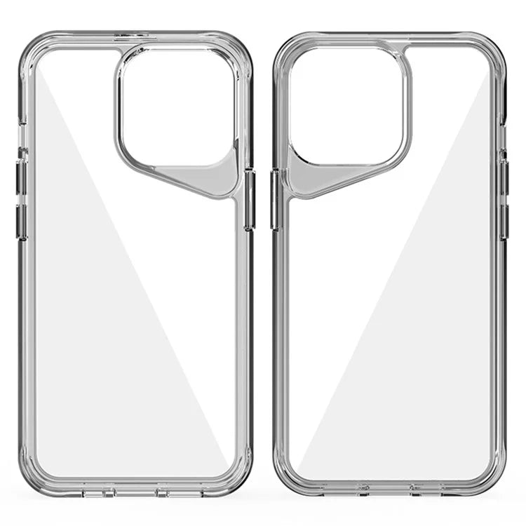 For iPhone 13 Pro Clear Case Colorful Borders TPU+PC+PMMA Phone Cover