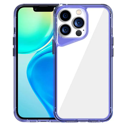 For iPhone 13 Pro Clear Case Colorful Borders TPU+PC+PMMA Phone Cover