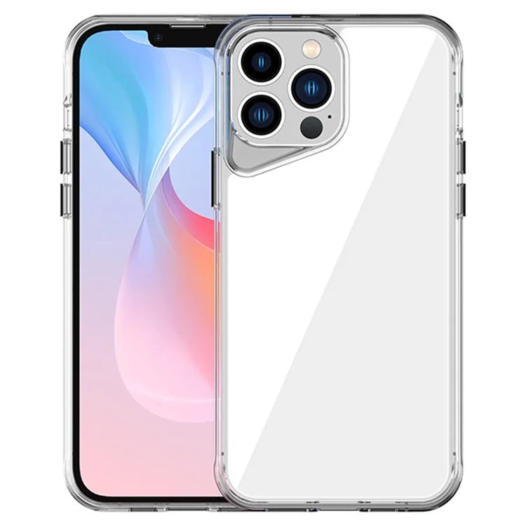 For iPhone 13 Pro Max Case Colorful Borders TPU+PC+PMMA Clear Phone Cover