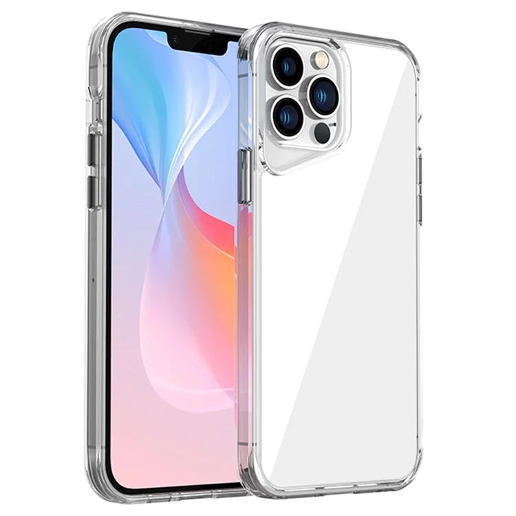 For iPhone 13 Pro Max Case Colorful Borders TPU+PC+PMMA Clear Phone Cover