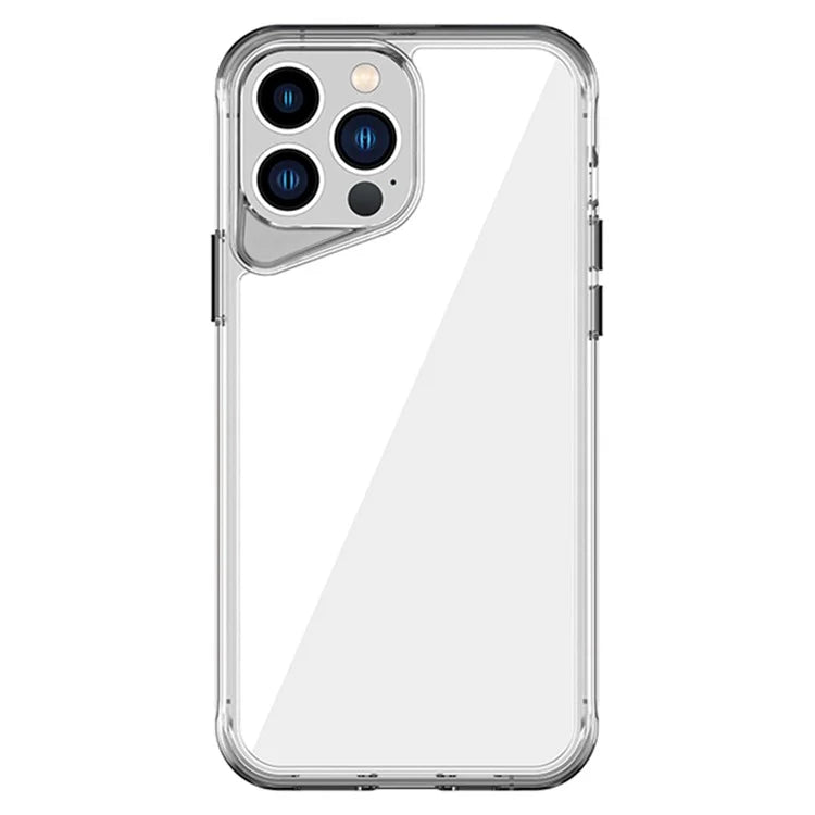 For iPhone 13 Pro Max Case Colorful Borders TPU+PC+PMMA Clear Phone Cover