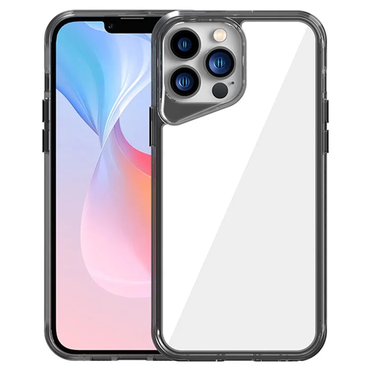 For iPhone 13 Pro Max Case Colorful Borders TPU+PC+PMMA Clear Phone Cover