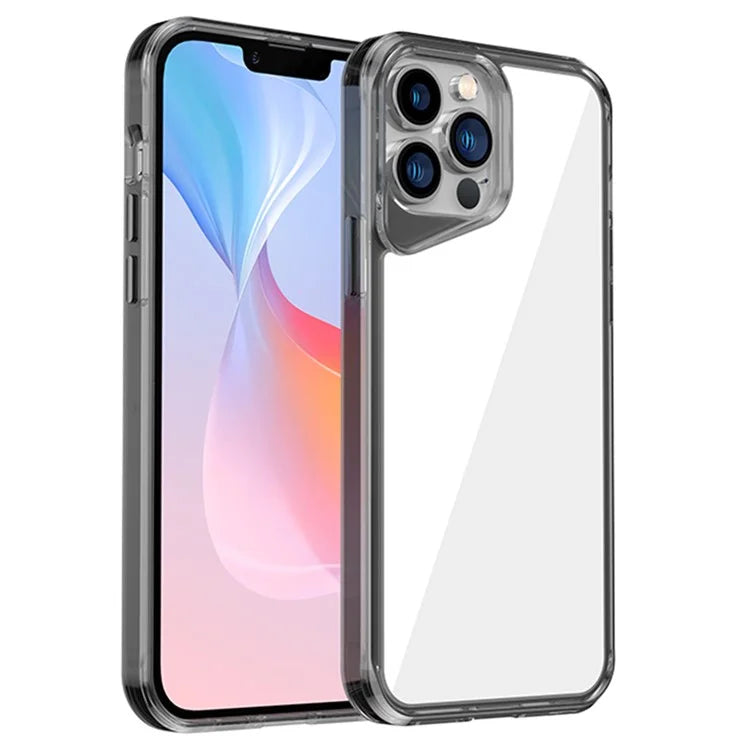 For iPhone 13 Pro Max Case Colorful Borders TPU+PC+PMMA Clear Phone Cover