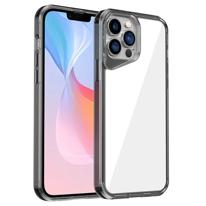 For iPhone 13 Pro Max Case Colorful Borders TPU+PC+PMMA Clear Phone Cover