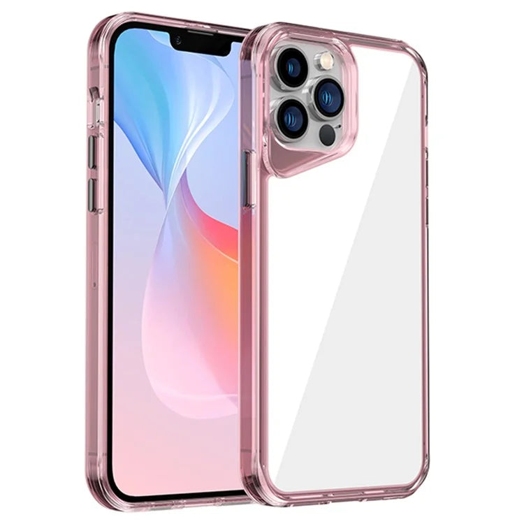 For iPhone 13 Pro Max Case Colorful Borders TPU+PC+PMMA Clear Phone Cover