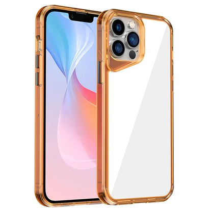 For iPhone 13 Pro Max Case Colorful Borders TPU+PC+PMMA Clear Phone Cover