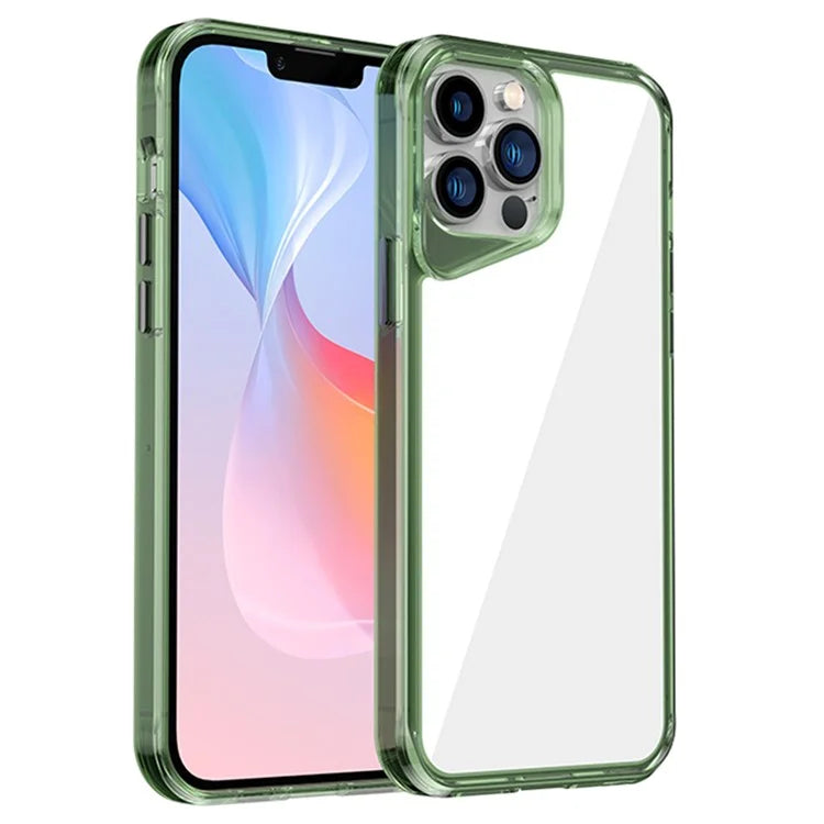 For iPhone 13 Pro Max Case Colorful Borders TPU+PC+PMMA Clear Phone Cover