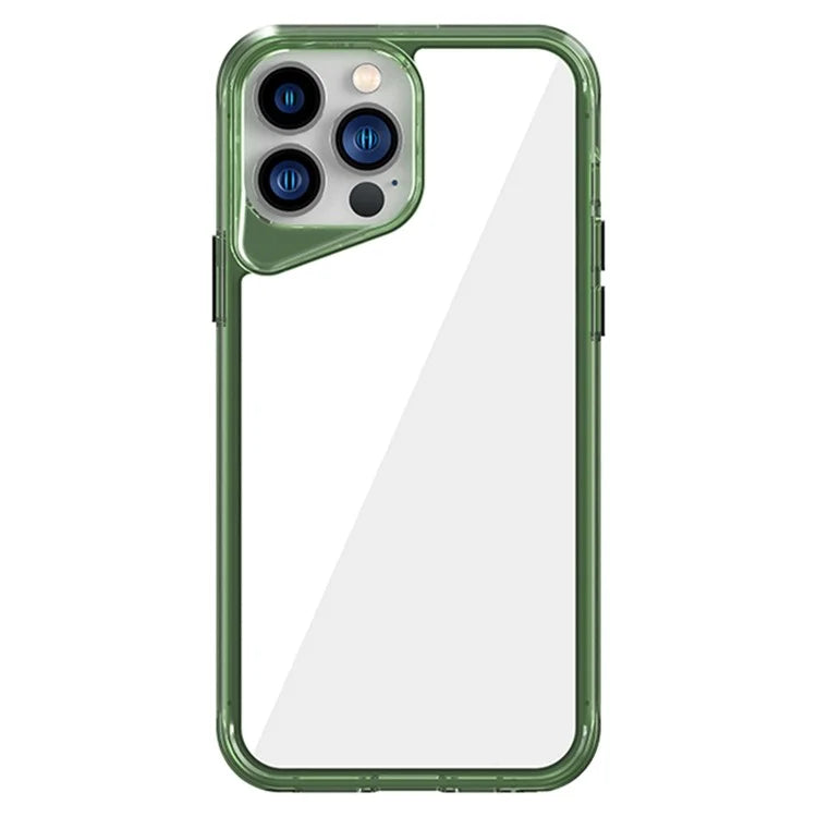 For iPhone 13 Pro Max Case Colorful Borders TPU+PC+PMMA Clear Phone Cover