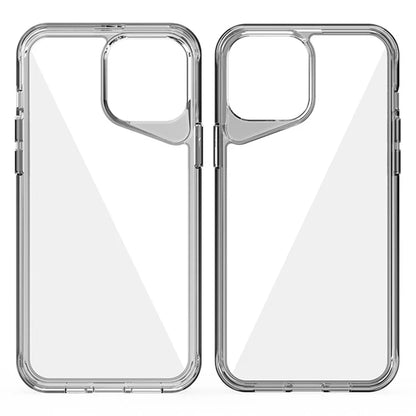 For iPhone 13 Pro Max Case Colorful Borders TPU+PC+PMMA Clear Phone Cover