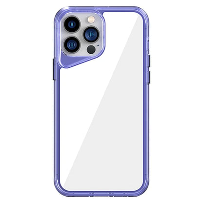 For iPhone 13 Pro Max Case Colorful Borders TPU+PC+PMMA Clear Phone Cover