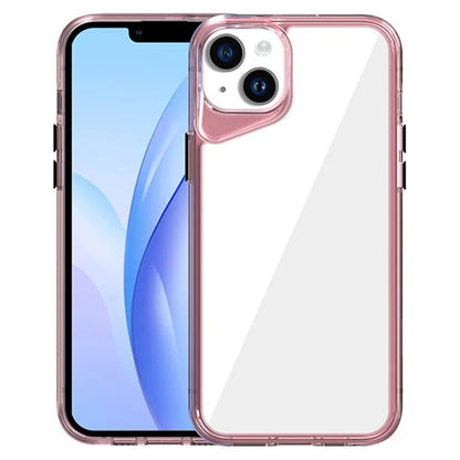 For iPhone 14 Plus Clear Case TPU+PC+PMMA Phone Cover Colorful Frame