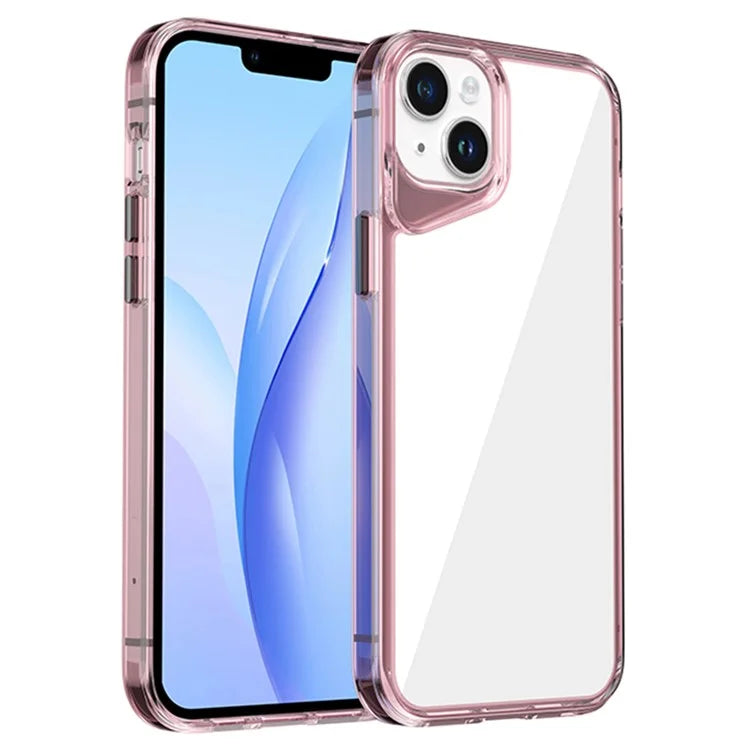 For iPhone 14 Plus Clear Case TPU+PC+PMMA Phone Cover Colorful Frame