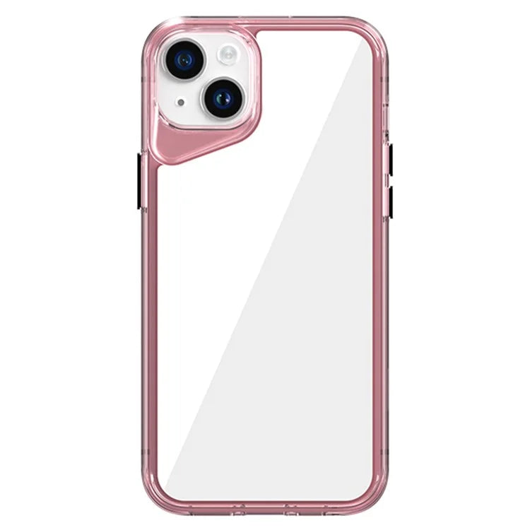 For iPhone 14 Plus Clear Case TPU+PC+PMMA Phone Cover Colorful Frame