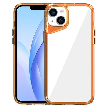 For iPhone 14 Plus Clear Case TPU+PC+PMMA Phone Cover Colorful Frame