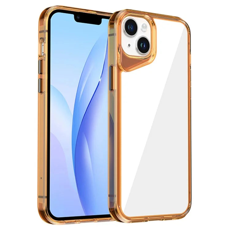For iPhone 14 Plus Clear Case TPU+PC+PMMA Phone Cover Colorful Frame