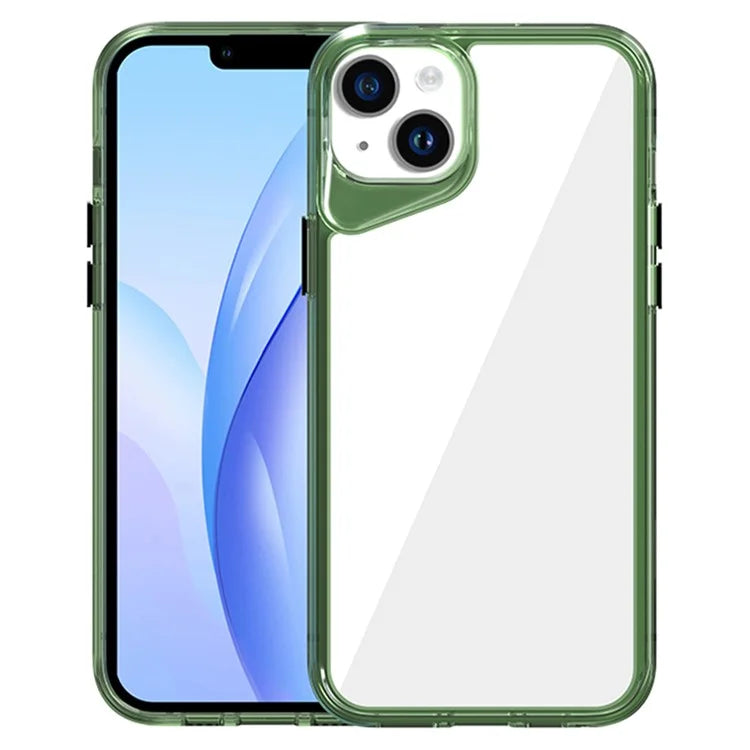 For iPhone 14 Plus Clear Case TPU+PC+PMMA Phone Cover Colorful Frame