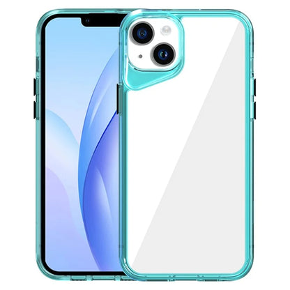 For iPhone 14 Plus Clear Case TPU+PC+PMMA Phone Cover Colorful Frame