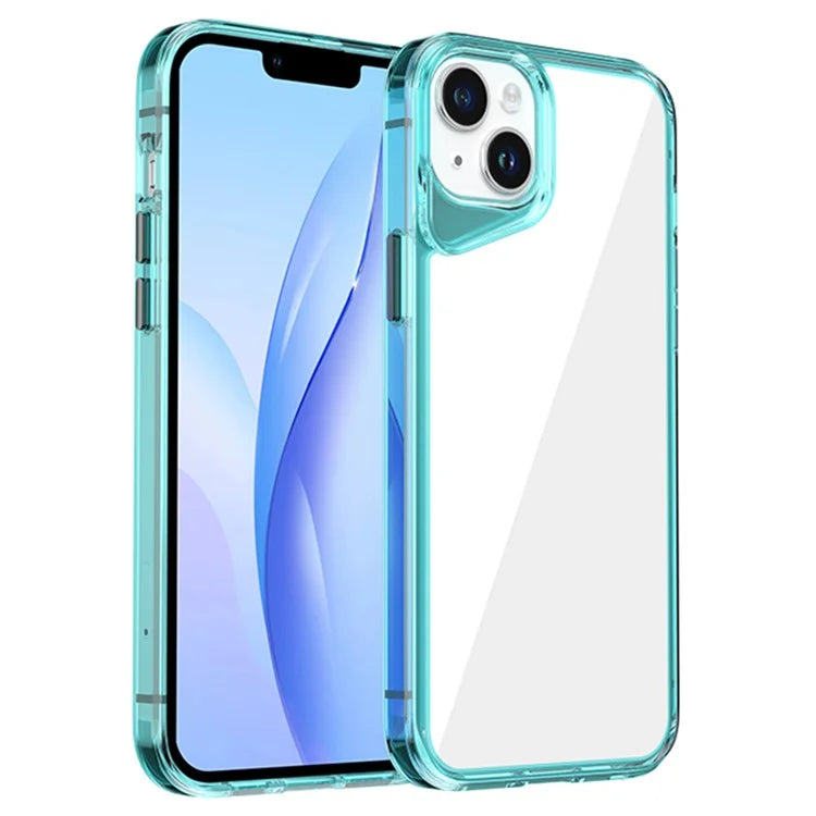 For iPhone 14 Plus Clear Case TPU+PC+PMMA Phone Cover Colorful Frame