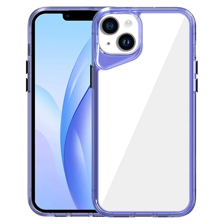 For iPhone 14 Plus Clear Case TPU+PC+PMMA Phone Cover Colorful Frame