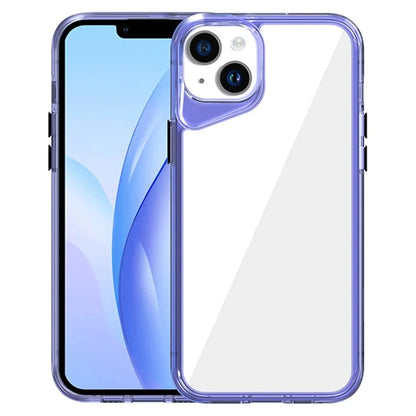 For iPhone 14 Plus Clear Case TPU+PC+PMMA Phone Cover Colorful Frame