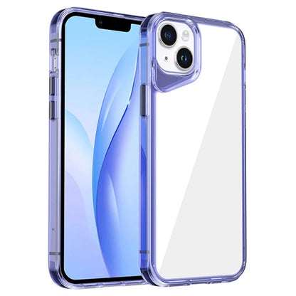 For iPhone 14 Plus Clear Case TPU+PC+PMMA Phone Cover Colorful Frame