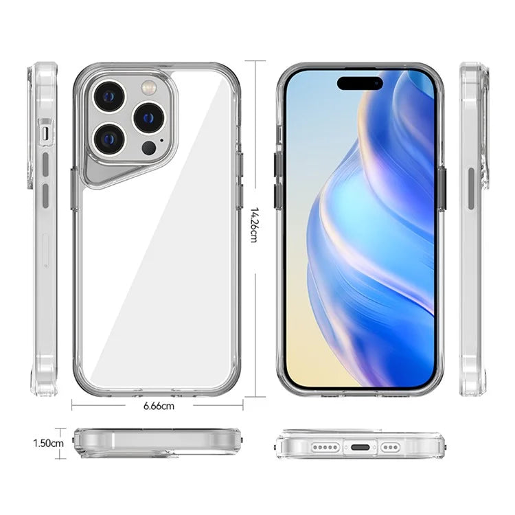 For iPhone 14 Pro Max Clear Case Shockproof TPU+PC+PMMA Phone Cover