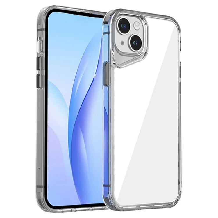 For iPhone 15 Plus Case Anti-Drop TPU+PC+PMMA Clear Phone Cover