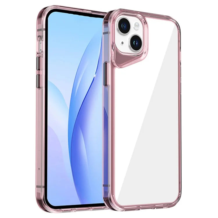 For iPhone 15 Plus Case Anti-Drop TPU+PC+PMMA Clear Phone Cover