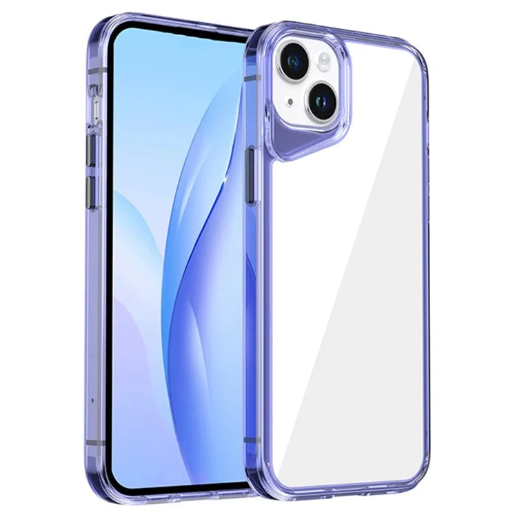 For iPhone 15 Plus Case Anti-Drop TPU+PC+PMMA Clear Phone Cover