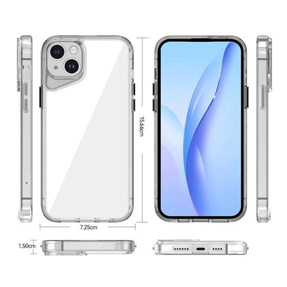 For iPhone 15 Plus Case Anti-Drop TPU+PC+PMMA Clear Phone Cover