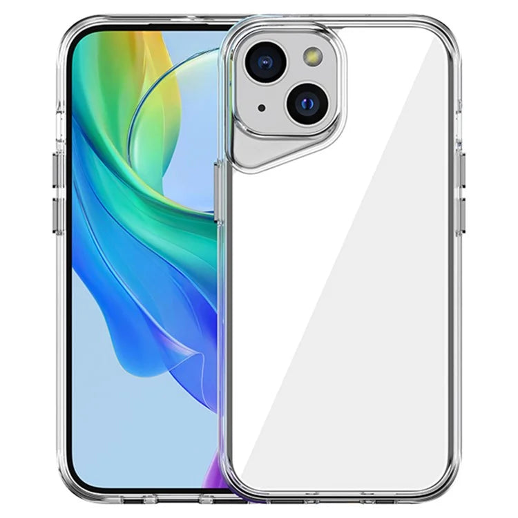 For iPhone 15 Clear Case TPU+PC+PMMA Anti-Scratch Phone Cover