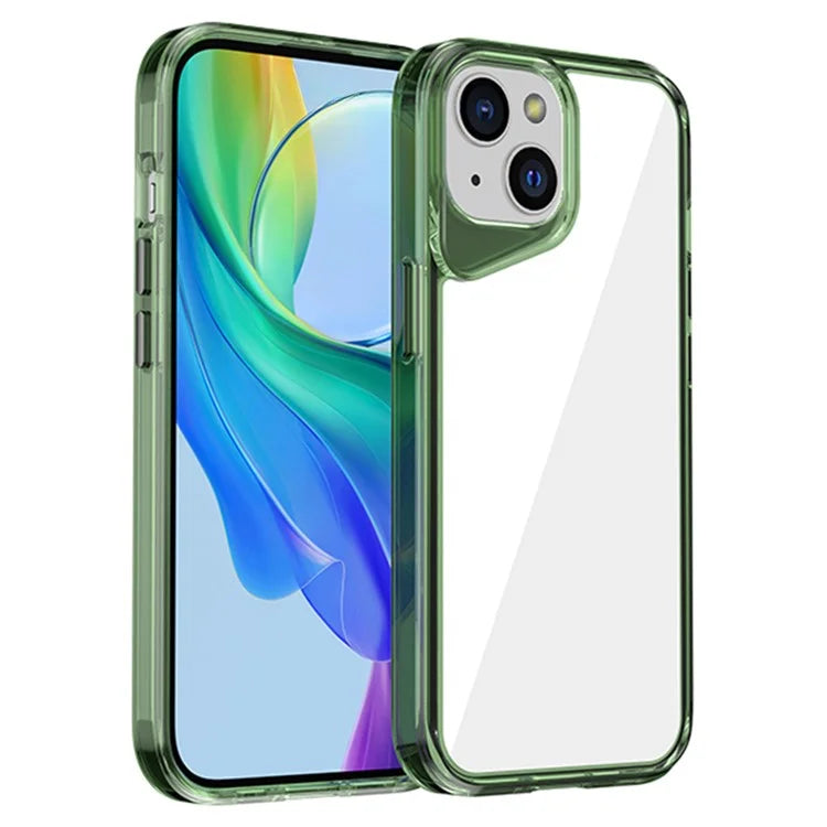 For iPhone 15 Clear Case TPU+PC+PMMA Anti-Scratch Phone Cover