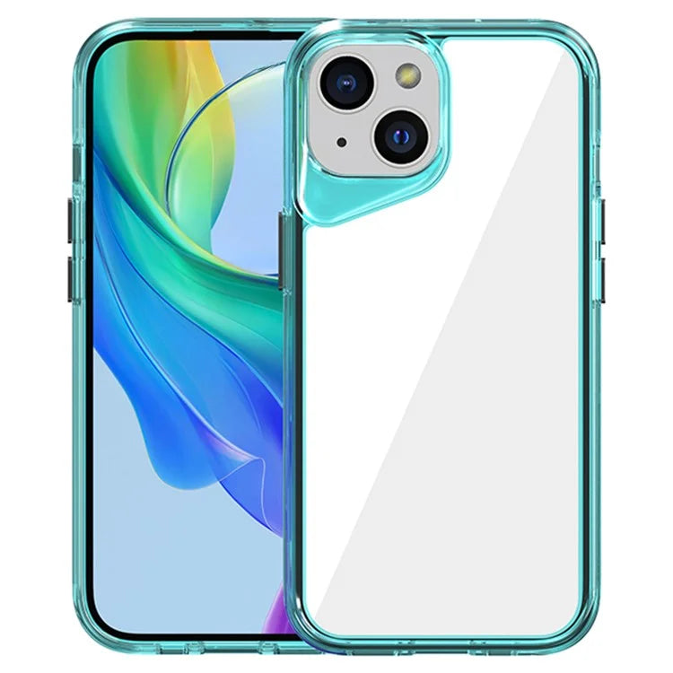 For iPhone 15 Clear Case TPU+PC+PMMA Anti-Scratch Phone Cover