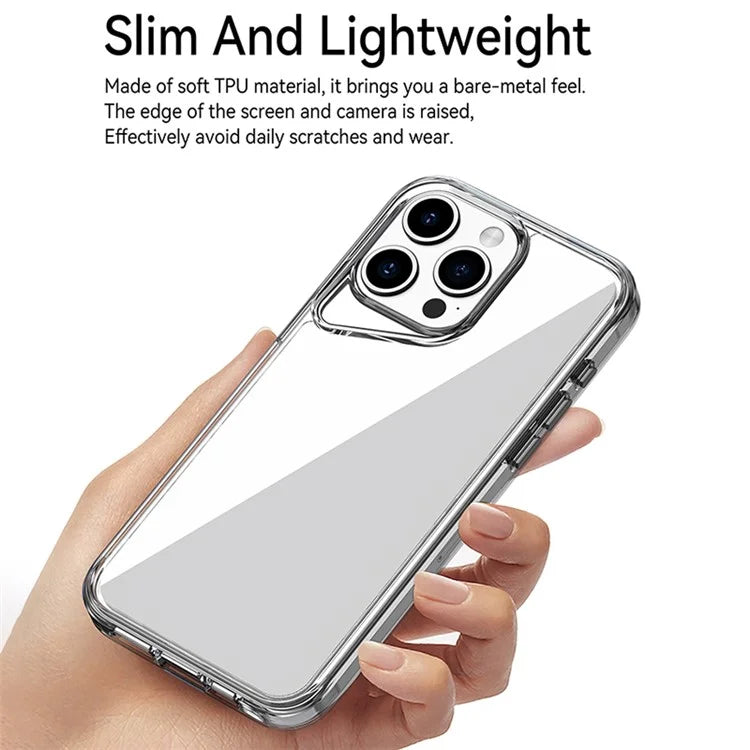 For iPhone 15 Pro Max Clear Case TPU+PC+PMMA Hybrid Phone Cover