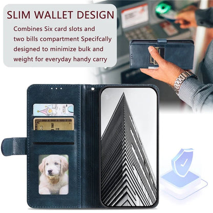 013 Style For Motorola Moto E14 4G / G04 4G / G04s 4G / G24 4G Case PU Leather Phone Cover with 6 Card Slots